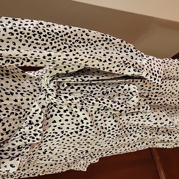 MAJE | Rosana Ruffled Animal Print Mini Wrap Dress in size 1 or Small - Picture 6 of 15